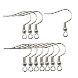 WOCRAFT 200pcs Stainless Steel Ball and Coil Earring Hooks Findings Ear Wires Fish Hook Earrings Hoops Ear Wire for DIY Jewelry Making (10169)