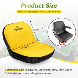 Riding Lawn Mower Seat Cover, Weatherproof Heavy Duty Tractor Seat Cover Compatible with John Deere LP92324 Cub Cadet Riding Lawn Mower, Medium