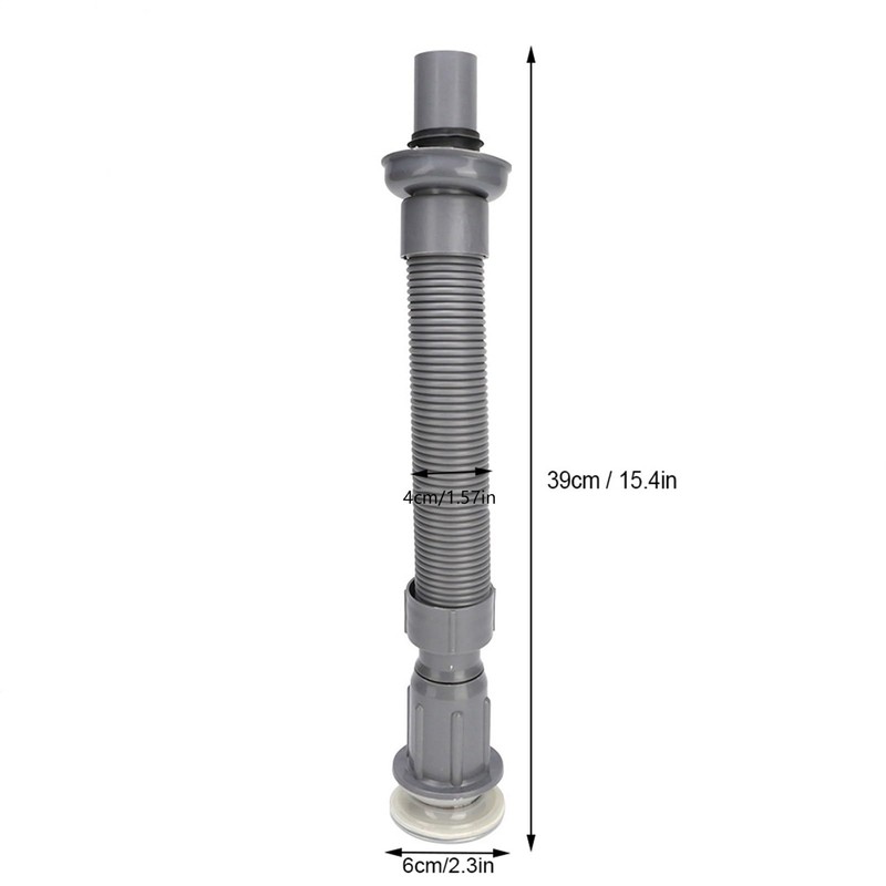 HAOHIZE Flexible Universal Sink Drain Pipe, S-Type, Grey, Plastic +