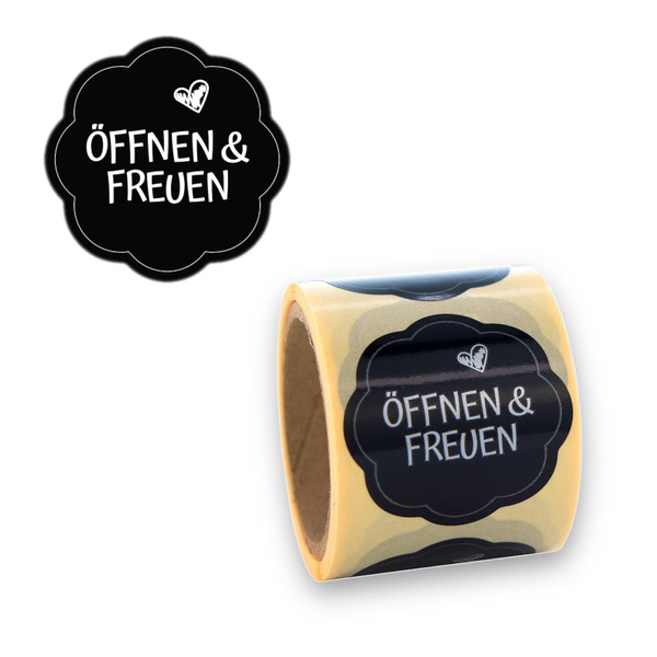 Gift Stickers Open and Enjoy Pack of 100 Diameter 40