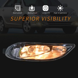 Driving Fog Lights Compatible with Toyota Camry 2002-2004/ Corolla 2005-2008/ Solara 2002-2003 Bumper Fog Lamps with Halogen Bulb & Switch and Wiring Kit