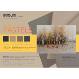 MAIMOUFIN - 10 hojas de papel pastel lijado, 15.4 x 10.7 pulgadas, papel de dibujo de arte café cálido para pasteles, suministros de arte, papel de lija para artistas, lápices y pasteles de aceite