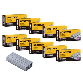 Bostitch Office 50,000 Standard Staples, 1/4" Length,Full Strip Staples, 210/Strip, 5000 Per Box, 10-Pack