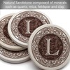 Thirstystone 4-Pack Monogram Letter “L” Sandstone Coasters Manufactured in The