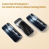Curved Bobby Pins, with spherical ends, included in a beautiful