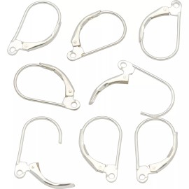 FindingKing 8 Sterling Silver Leverback Earrings 10 x 18mm