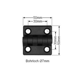 Pack of 4 Plastic Hinges 50 x 50 mm Folding Hinge Screw-On Hinges for Garden, Boat or Mechanical Engineering These Hinges are Versatile.