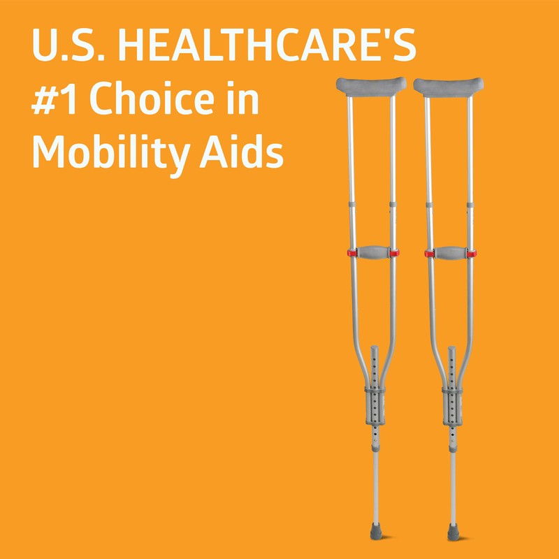 Medline Adjustable Quick-Fit Crutches Easily Adjusts to Fit Kids, Adults
