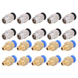 20 Pcs Pressure Faucet Kit Pneumatic 3D Printer Fitting PC4-M6 PC4‑10 Accessory Kit for Ender 3 Ender 5 for 3 Pro 3 V2 5 Plus CR-10 5 Pro Other Accessories for