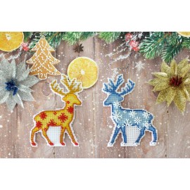 MP Studia Northern Deer P-455 / SR-455 Plastic Canvas MP Studia Counted Cross Stitch Kit