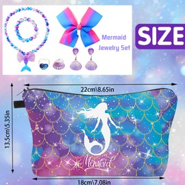XIEXIESHER Mermaid Children's Jewellery Set Girls, Mermaid Children's Jewellery, Mermaid Girl Bag, for Birthday Gifts, Mermaid Party, Christmas Gifts for Girls from 3 Years, Plastic Plastic Resin