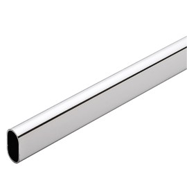 Oval Closet Rod | CUSTOM CUT | Up to 94" | Polished Chrome