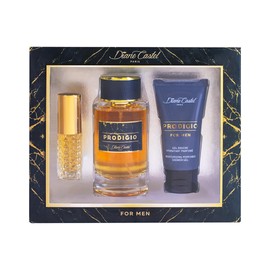Diane Castel Prodigio Gift Set - Amber Spicy Woody Fragrance - Cologne for Men and Mens Body Wash - Top Notes of Cardamom and Pink Berries - 3 pc