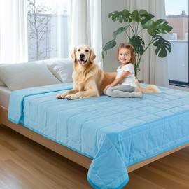 Cooling Blanket for Dogs，Q-MAX 0.4 Cool to Touch Cooling Blankets for Hot Sleepers/Kid/Pet,Soft Lightweight Pet Throw Blanket for Bed Couch Sofa Cover,Cooling Blanket Dog Mat for Summer,60x80in,Blue