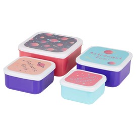 Mimo Set of 4 Space Design Lunch Boxes Designed for Kids