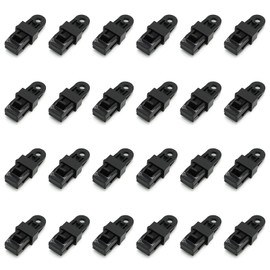 Buaak Pack of 24 tarpaulin clips, tent clips, clamps for awnings, awning clamps, tarpaulin fasteners, tarpaulin clips, for tent/awnings/covers/awning (black)