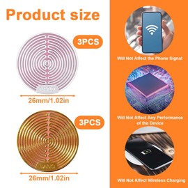 IKOPFLN 6 Stück Strahlenschutz Handy Aufkleber,strahlenschützer,Strahlung EMF Blocker Aufkleber für Telefon Laptop Tablet-Computer und Alle Elektronischen Geräte