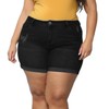 Sghenr Plus Size Women's Ripped Denim Jean Shorts High Waisted