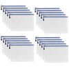 20 Pcs A6 Zipper File Bags,Waterproof Mesh Plastic Pen Pencil