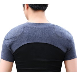 肩ウォーマー World Bridge 肩暖 肩温め 肩当て 肩暖サポーター 肩サポーター保温 二の腕保温 (M, グレー)