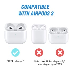 Valkit for Airpods 3rd Generation Case Cover with Lock, Military Armor Cool AirPods 3 Case with Keychain for Men Women Hard Shell Shockproof Air Pod 3 Case for AirPod 3rd Gen Cases 2021, Black