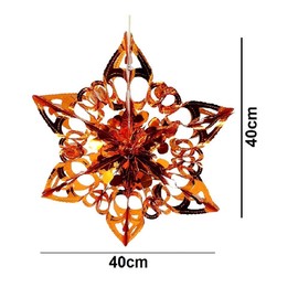 40cm Star Foil Garland - Christmas Hanging Decoration Wall Ceiling Xmas Deco (Copper)