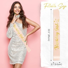 Birthday Sash For Women Birthday Girl Sash For Women Happy Birthday Sash For 18th Birthday Sash 21st Birthday Sash 30th Birthday Sash Birthday Queen Sash Satin Champane Sash 16th 40th 50th