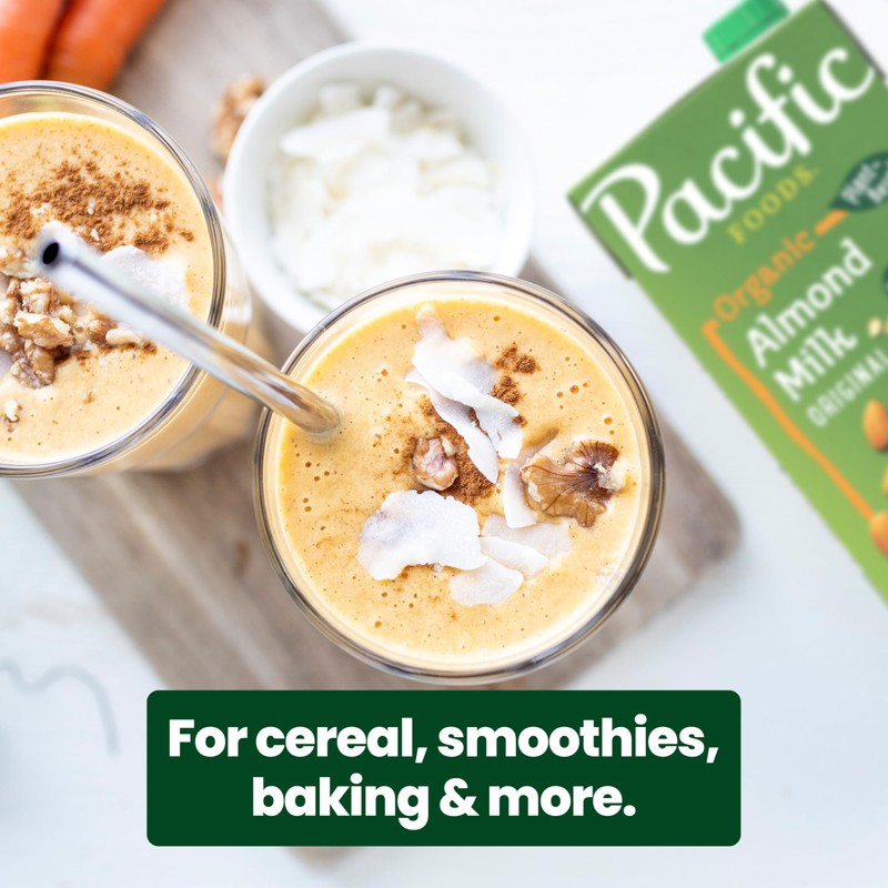 Pacific Foods Original Organic Almond Milk, Plant Based Milk, 32