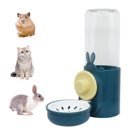 WishLotus Rabbit Water Bottle, Detachable Pet Cage Hanging Guinea Pig Water Dispenser 500ml/17.6 oz No Drip Automatic Rabbit Water Dispenser for Rabbits Guinea Pigs Small Animals to Drink Water (Blue)