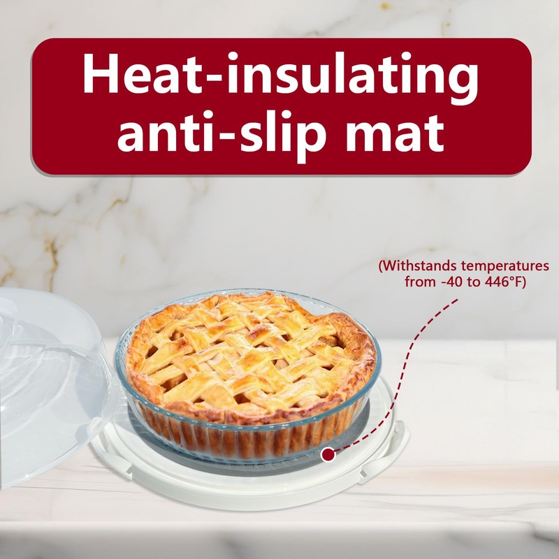 2 Pack Pie Carrier with Lids and Handles, Loadable Cupcake