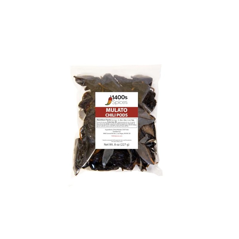8oz Mulato Chile, Fully Mature Poblanos, Dried Chili Peppers for