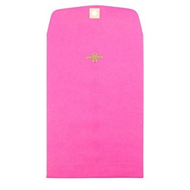 JAM PAPER 6 x 9 Open End Catalog Colored Envelopes with Clasp Closure - Ultra Fuchsia Hot Pink - 10/Pack