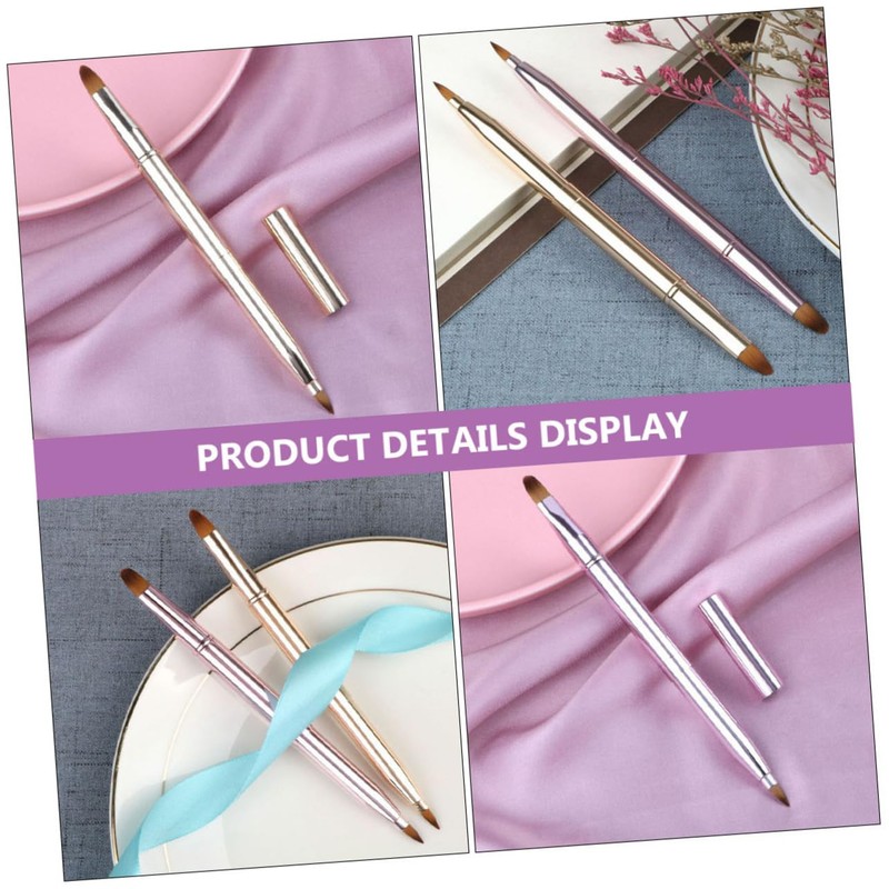 Ipetboom 4pcs Lip Brush Cover Dual-headed Makeup Applicator for Lipstick