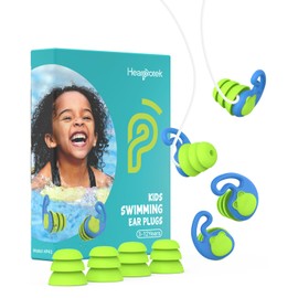 Hearprotek Swimming Ear Plugs for Kids, 2 Pairs Reusable Silicone Waterproof earplugs for Small Ear canals Toddlers∣Child Ear Protection for Swim Ear,Shower,Bath,Pool and Water Sports (3-12yrs)