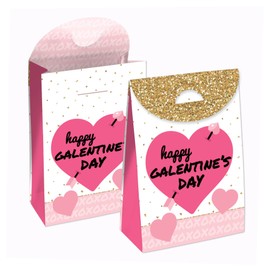 Big Dot of Happiness Be My Galentine - Galentine’s & Valentine’s Day Gift Favor Bags - Party Goodie Boxes - Set of 12