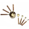 wigmoa 【8-Piece】Measuring Cups and Spoons Set Copper Stainless Steel with