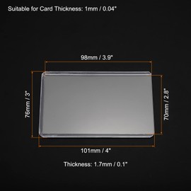 PATIKIL Pack of 15 Trading Card Sleeves PVC Clear Playing Cards Protector Waterproof Card Holder Case Cover for Cards Protection Clear