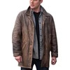 Men's 3/4 Mid Length Genuine Leather Trench Coat - Dean