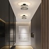 Pevfah Crystal Black Ceiling Light, Modern Semi Flush Mount Ceiling