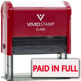 Basic Paid in Full Self Inking Rubber Stamp (Red Ink) - X-Large