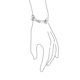 Bling Jewelry Fashion White Genuine Leather Equestrian Snaffle Horse Bit Double Layer Wrap Bracelet for Women Teen Silver Tone Stainless Steel