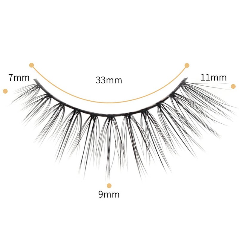 Musegetes 3D False Eyelashes Popular Black Natural Axis Soft Core