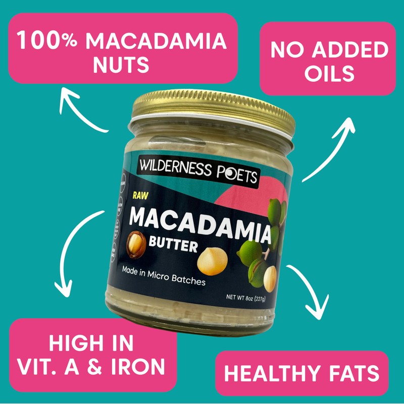 Wilderness Poets, Raw Macadamia Nut Butter - 3 Pack (8