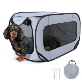 Nobleza Foldable Dog Playpen, Portable Pop Up Pet Playpen, Sun Protection Coating Outdoor Puppy Playpen, Waterproof Dog Travel Crate Tent, Indoor Pet Playpen for Small Medium Dog Cat Rabbit 93x54x54cm