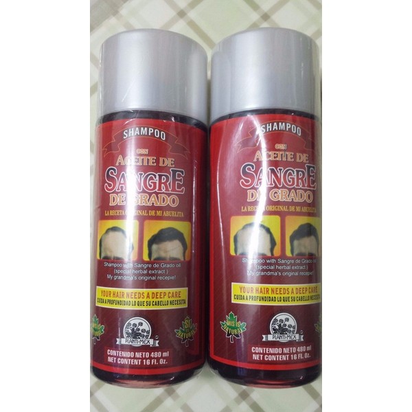 2 Pack of Shampoo Aceite de Sangre de Grado 16