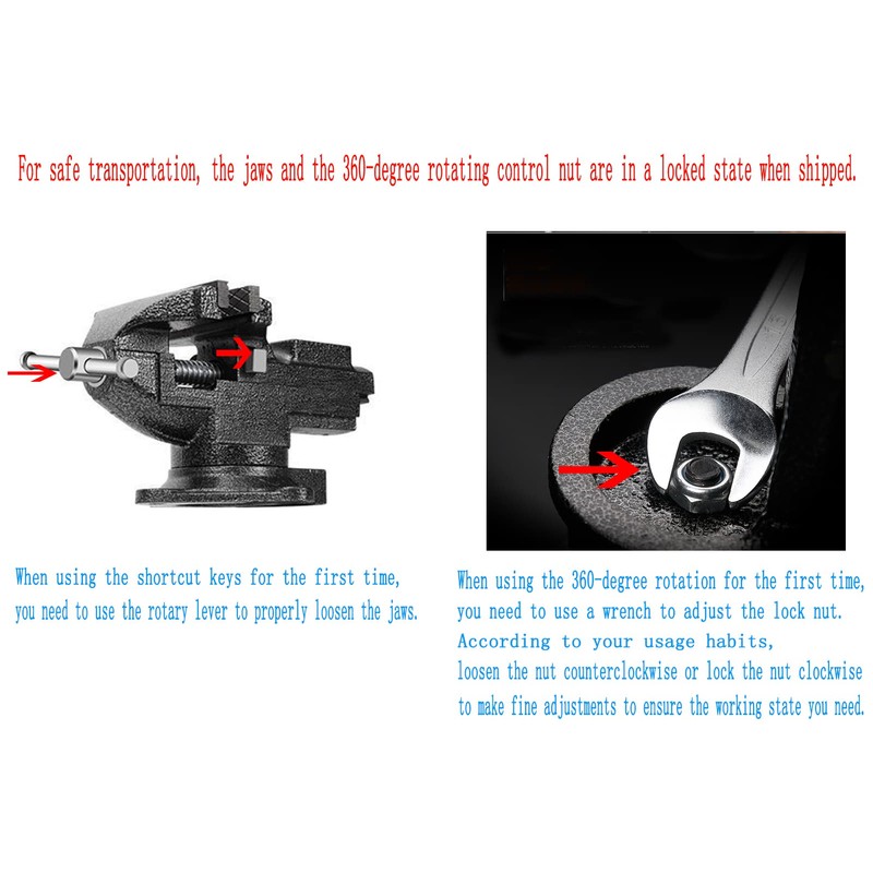 MYTEC Bench Vise or Table Vise, multifunctional jaw, multi-functional Combined
