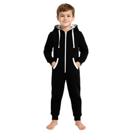 A2Z 4 Kids Plain Girls Boys Camouflage Onesie One Piece Super Soft - Onesie Black 11-12