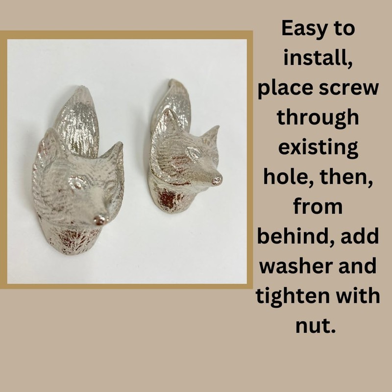 Silver Animal Metal Drawer Pulls Knobs Cupboard Bedroom Kitchen Upcycle