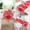 Christmas Table Runner, Embroidered Table Runners Luxury Poinsettia Holly Table