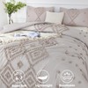 ZRNBAST Oatmeal Tufted Queen Comforter Set 3 Pieces Beige Grey